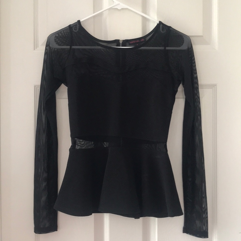 Sexy black peplum top